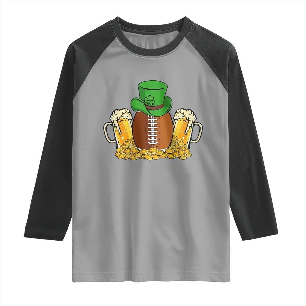 Funny Leprechaun Hat American Football Raglan Shirt