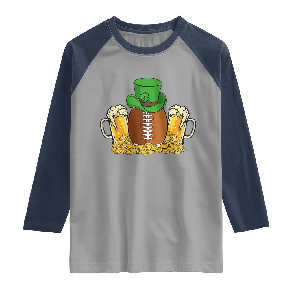 Funny Leprechaun Hat American Football Raglan Shirt