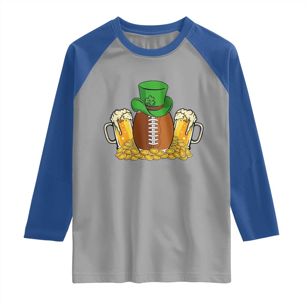 Funny Leprechaun Hat American Football Raglan Shirt