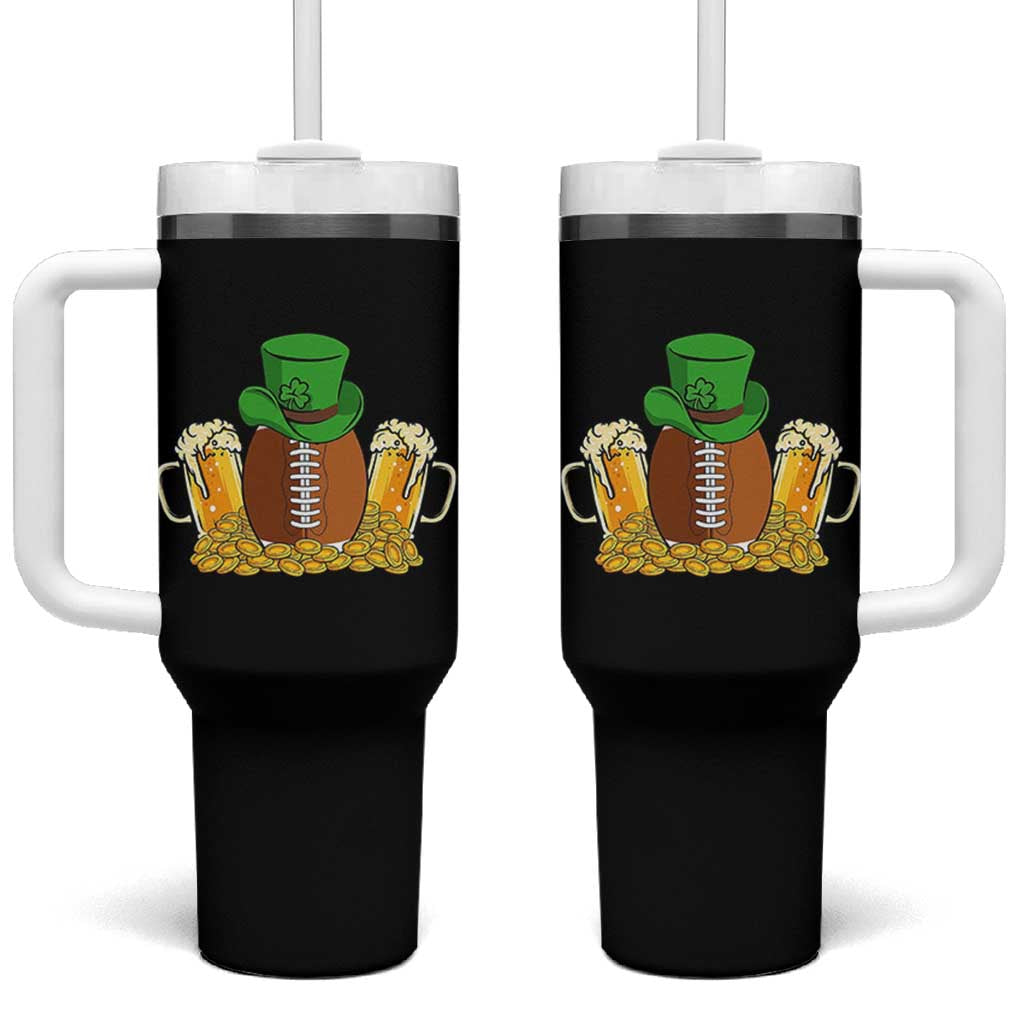 Funny Leprechaun Hat American Football Tumbler With Handle