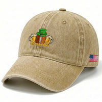 Funny Leprechaun Hat American Football Washed Cotton Baseball Cap