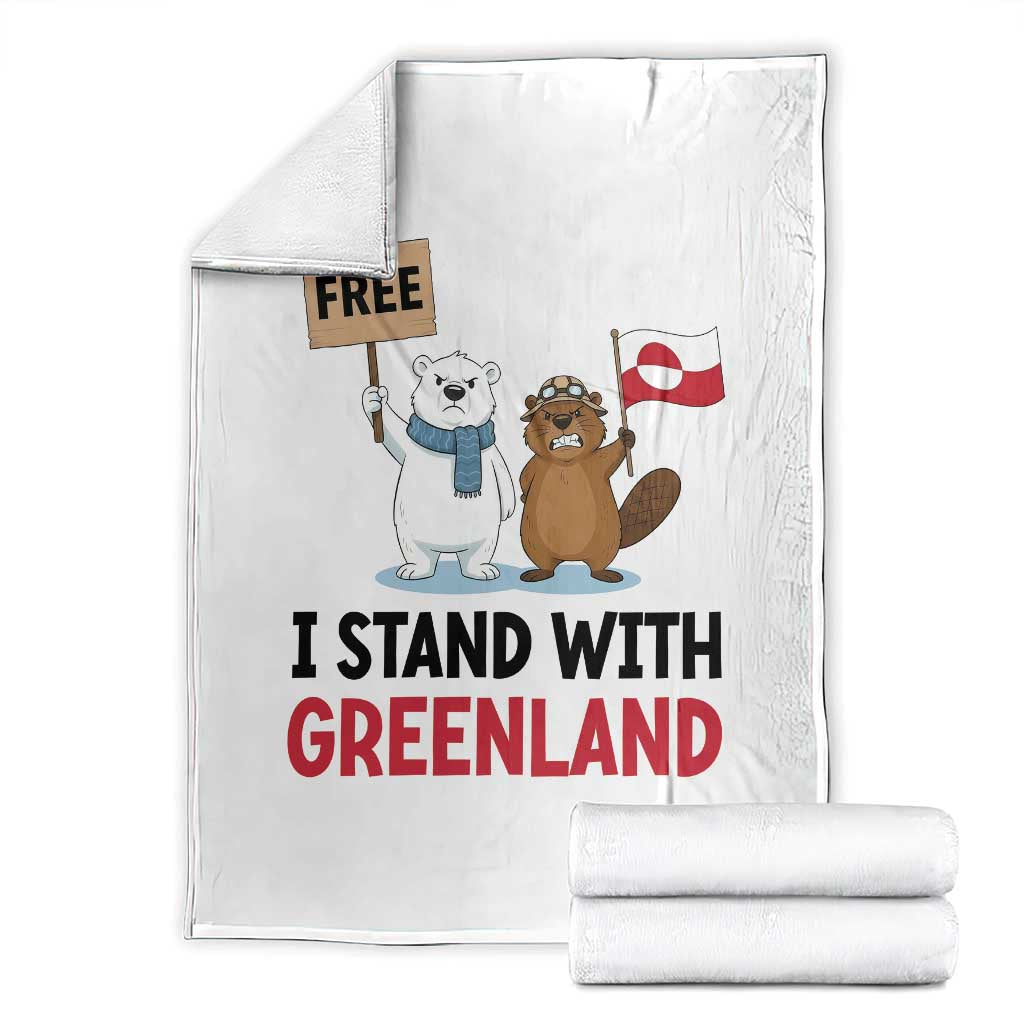 I Stand With Greenland Throw Blanket Anti Authoritarian Political Gag Gift