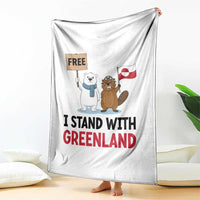 I Stand With Greenland Throw Blanket Anti Authoritarian Political Gag Gift