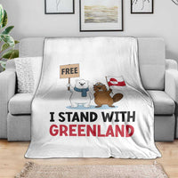 I Stand With Greenland Throw Blanket Anti Authoritarian Political Gag Gift