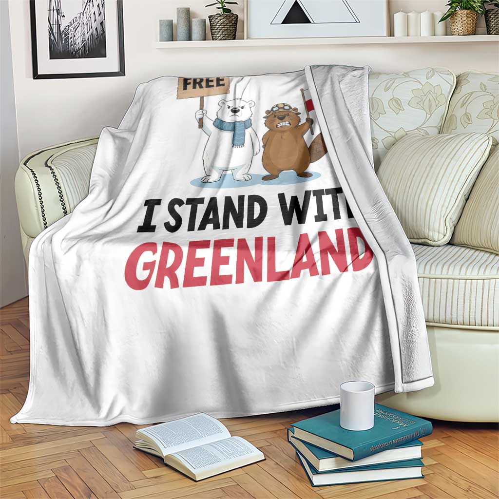 I Stand With Greenland Throw Blanket Anti Authoritarian Political Gag Gift