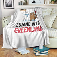 I Stand With Greenland Throw Blanket Anti Authoritarian Political Gag Gift
