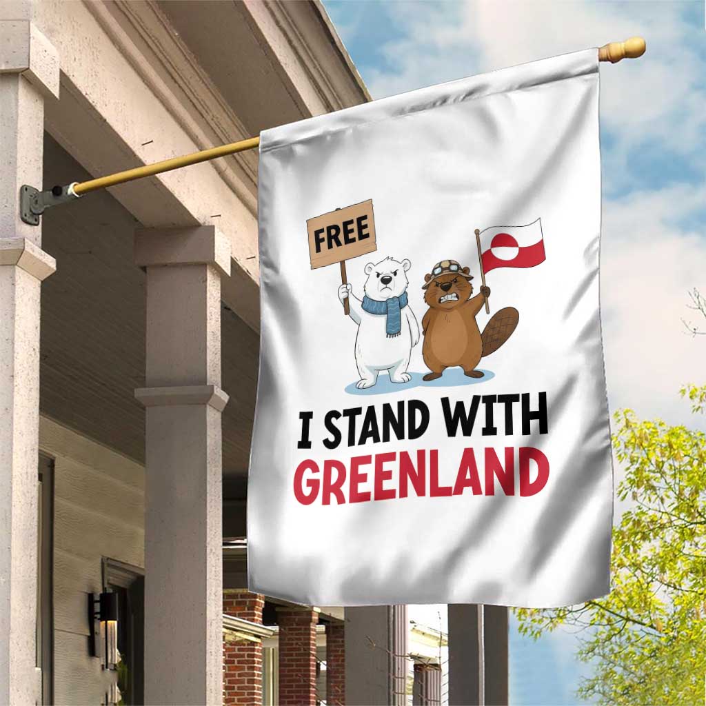 I Stand With Greenland Garden Flag Anti Authoritarian Political Gag Gift