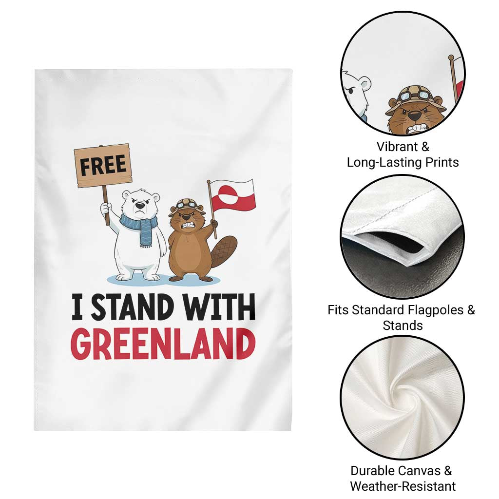 I Stand With Greenland Garden Flag Anti Authoritarian Political Gag Gift