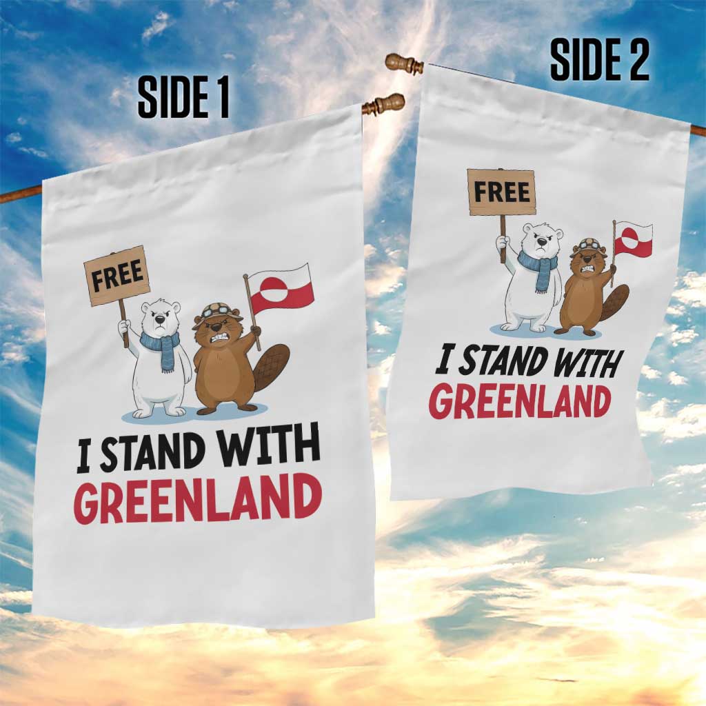 I Stand With Greenland Garden Flag Anti Authoritarian Political Gag Gift