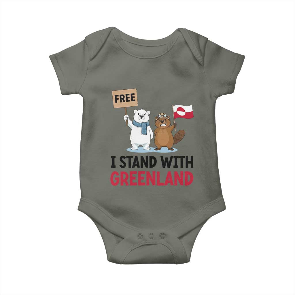 I Stand With Greenland Baby Onesie Anti Authoritarian Political Gag Gift
