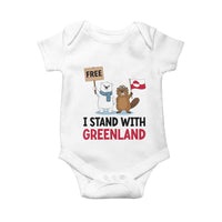 I Stand With Greenland Baby Onesie Anti Authoritarian Political Gag Gift