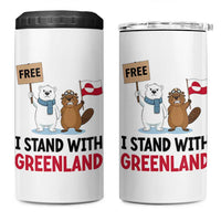 I Stand With Greenland 4 in 1 Can Cooler Tumbler Anti Authoritarian Political Gag Gift