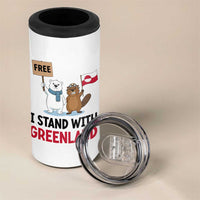 I Stand With Greenland 4 in 1 Can Cooler Tumbler Anti Authoritarian Political Gag Gift