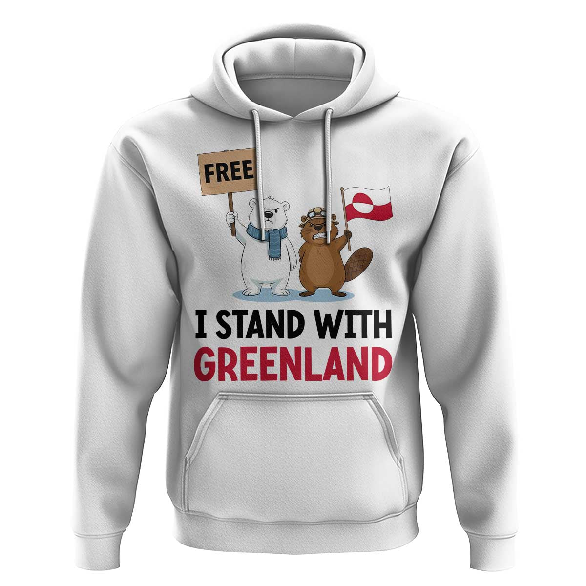 I Stand With Greenland Hoodie Anti Authoritarian Political Gag Gift