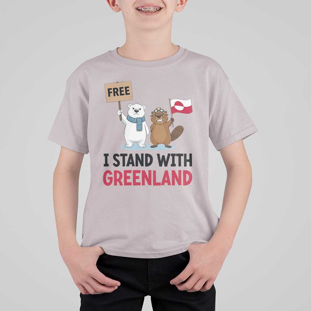 I Stand With Greenland T Shirt For Kid Anti Authoritarian Political Gag Gift