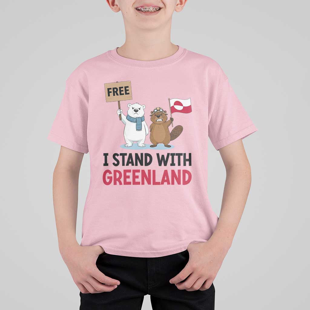 I Stand With Greenland T Shirt For Kid Anti Authoritarian Political Gag Gift