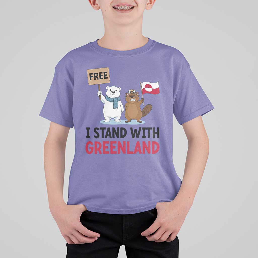 I Stand With Greenland T Shirt For Kid Anti Authoritarian Political Gag Gift