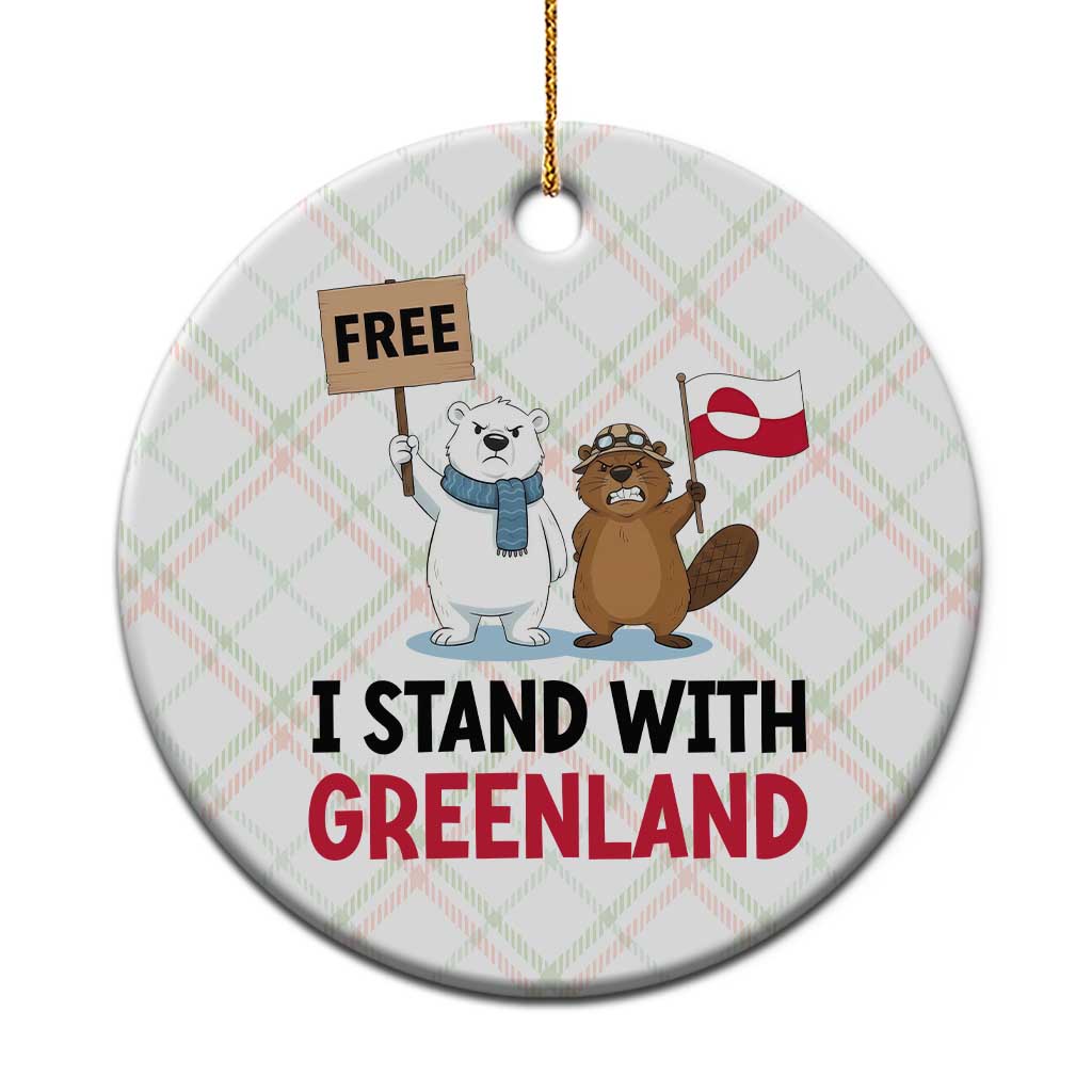 I Stand With Greenland Ceramic Ornament Anti Authoritarian Political Gag Gift