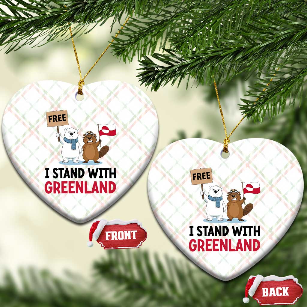 I Stand With Greenland Ceramic Ornament Anti Authoritarian Political Gag Gift