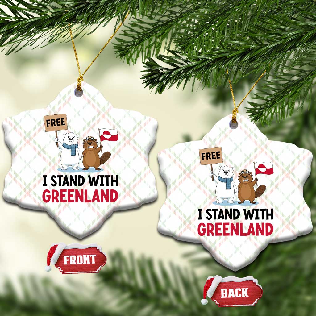 I Stand With Greenland Ceramic Ornament Anti Authoritarian Political Gag Gift