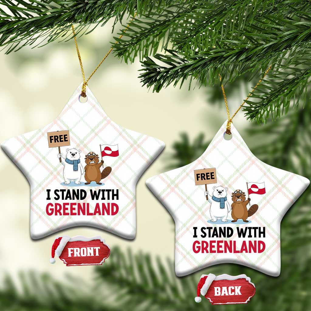 I Stand With Greenland Ceramic Ornament Anti Authoritarian Political Gag Gift