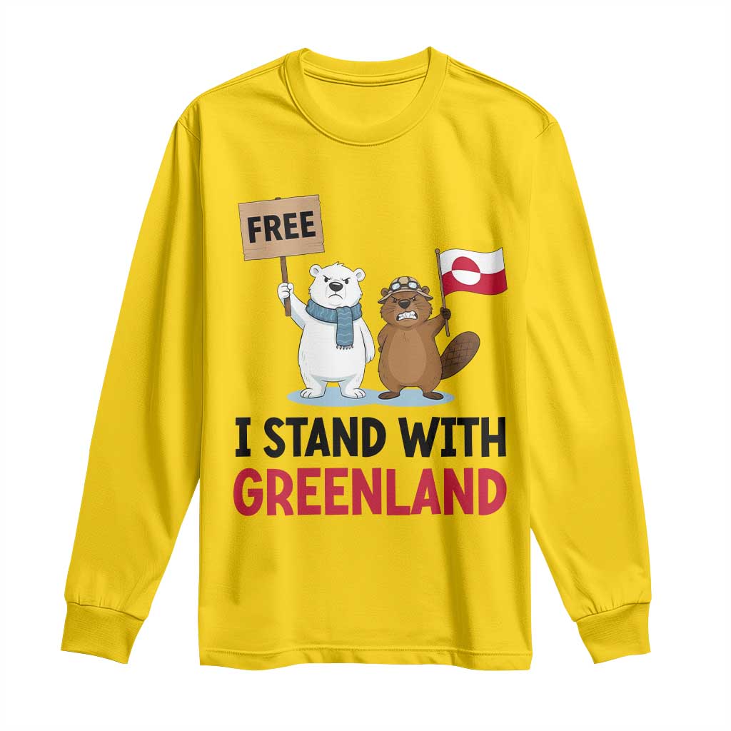 I Stand With Greenland Long Sleeve Shirt Anti Authoritarian Political Gag Gift
