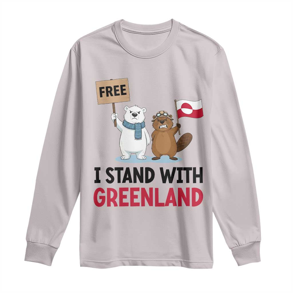 I Stand With Greenland Long Sleeve Shirt Anti Authoritarian Political Gag Gift