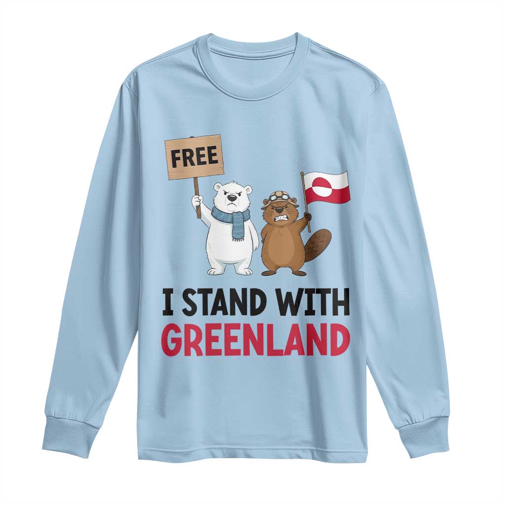I Stand With Greenland Long Sleeve Shirt Anti Authoritarian Political Gag Gift