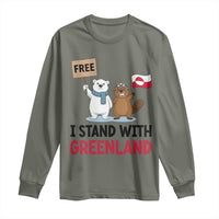 I Stand With Greenland Long Sleeve Shirt Anti Authoritarian Political Gag Gift