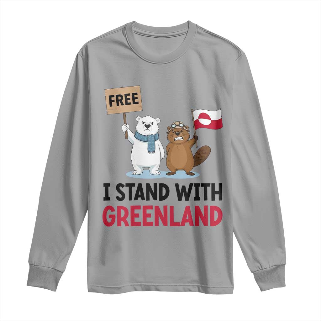 I Stand With Greenland Long Sleeve Shirt Anti Authoritarian Political Gag Gift