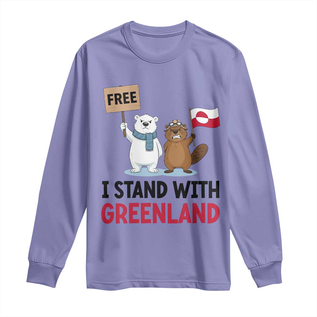 I Stand With Greenland Long Sleeve Shirt Anti Authoritarian Political Gag Gift