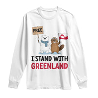 I Stand With Greenland Long Sleeve Shirt Anti Authoritarian Political Gag Gift