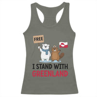 I Stand With Greenland Racerback Tank Top Anti Authoritarian Political Gag Gift