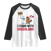 I Stand With Greenland Raglan Shirt Anti Authoritarian Political Gag Gift