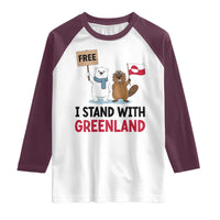I Stand With Greenland Raglan Shirt Anti Authoritarian Political Gag Gift