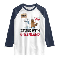 I Stand With Greenland Raglan Shirt Anti Authoritarian Political Gag Gift