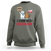 I Stand With Greenland Sweatshirt Anti Authoritarian Political Gag Gift