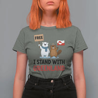 I Stand With Greenland T Shirt For Women Anti Authoritarian Political Gag Gift