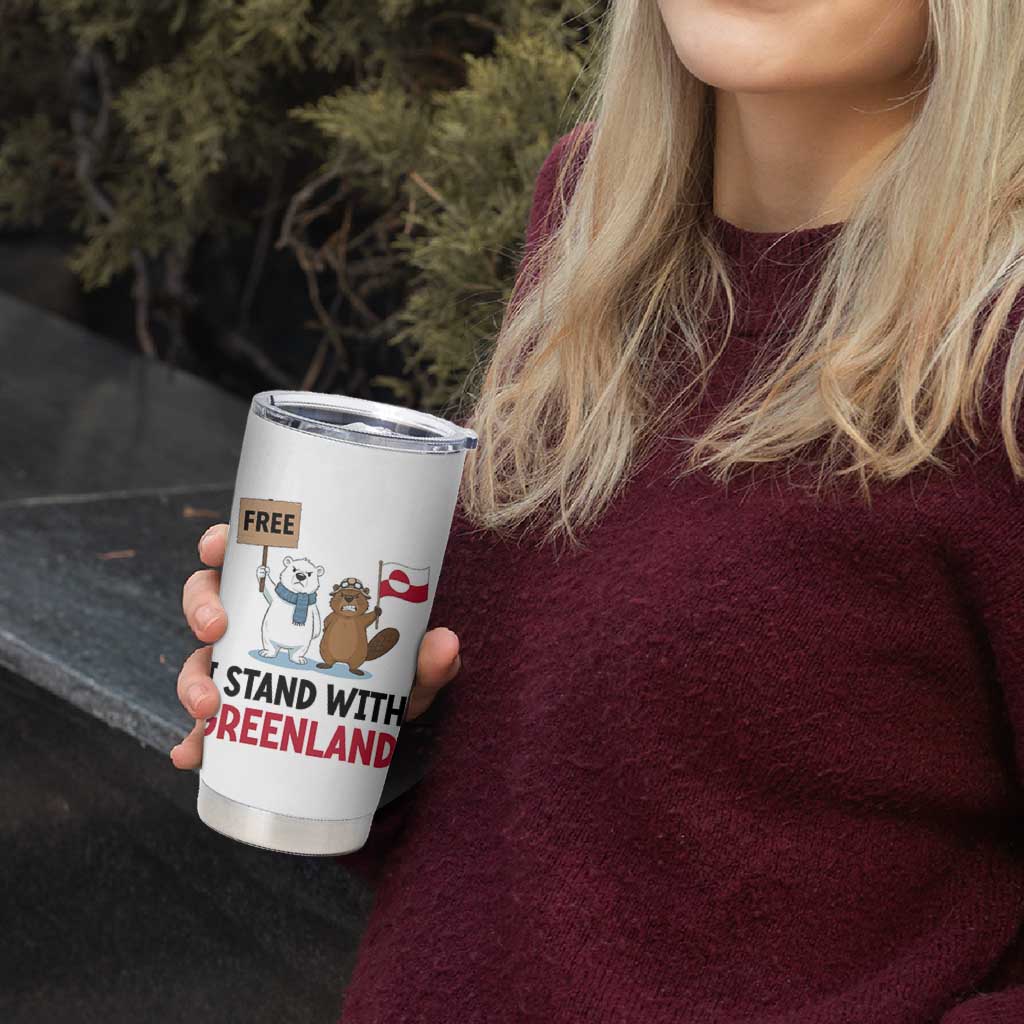 I Stand With Greenland Tumbler Cup Anti Authoritarian Political Gag Gift