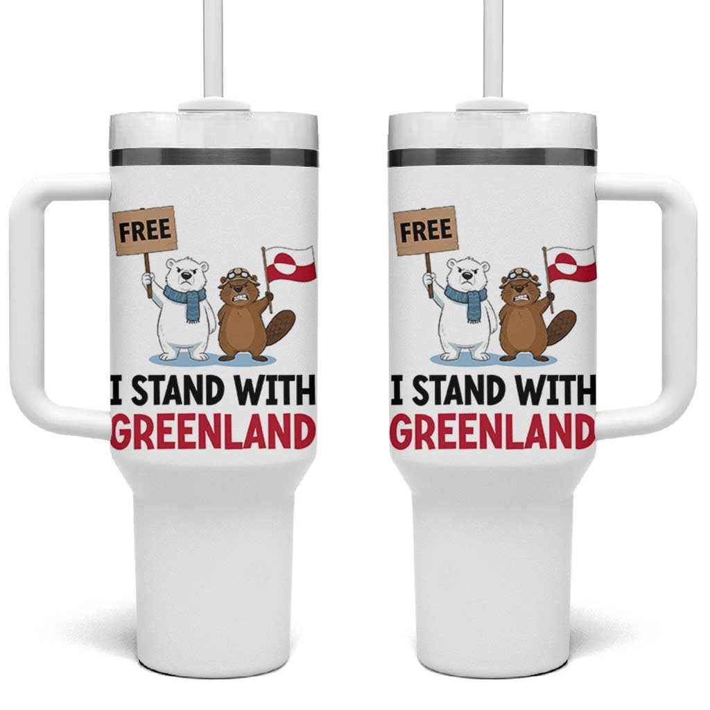 I Stand With Greenland Tumbler With Handle Anti Authoritarian Political Gag Gift