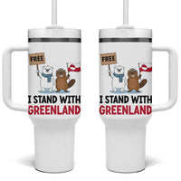 I Stand With Greenland Tumbler With Handle Anti Authoritarian Political Gag Gift