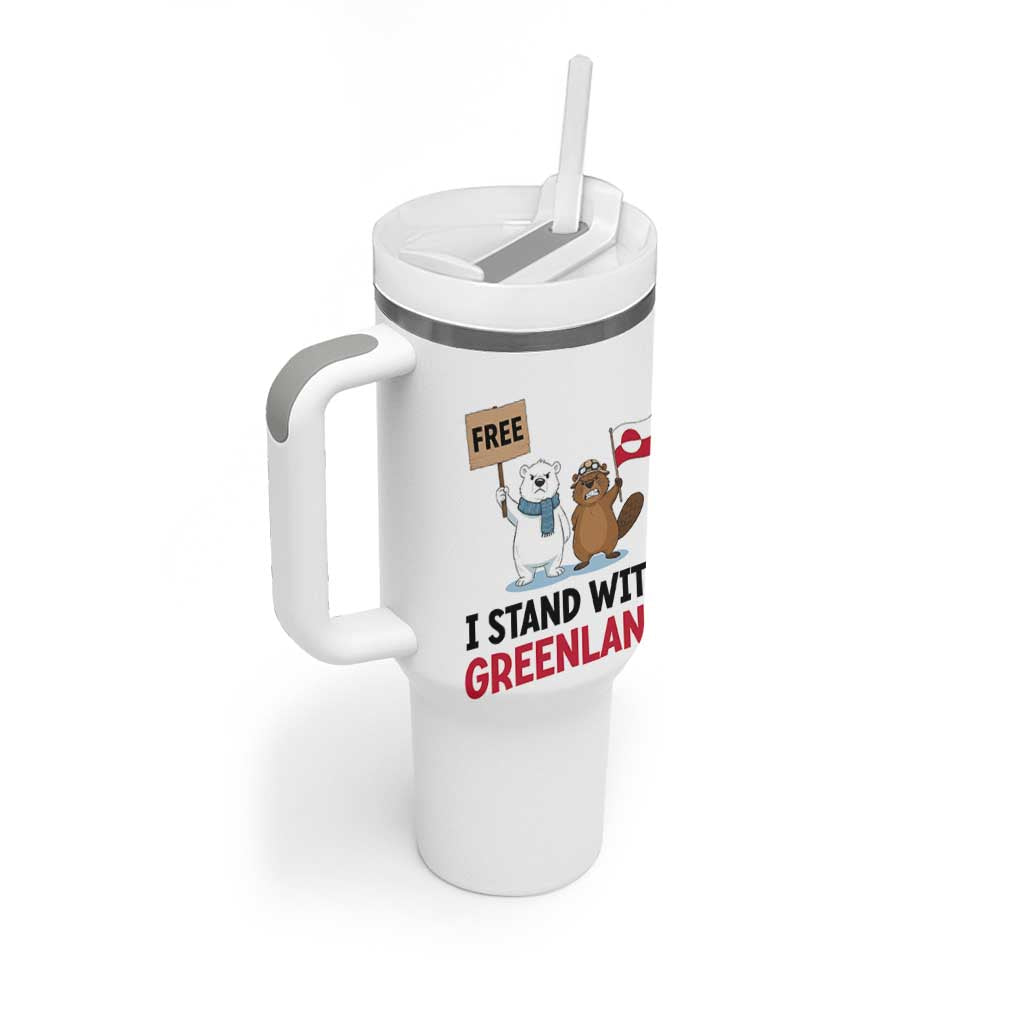 I Stand With Greenland Tumbler With Handle Anti Authoritarian Political Gag Gift
