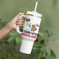 I Stand With Greenland Tumbler With Handle Anti Authoritarian Political Gag Gift