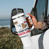 I Stand With Greenland Tumbler With Handle Anti Authoritarian Political Gag Gift