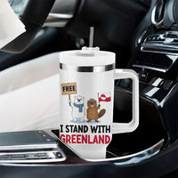 I Stand With Greenland Tumbler With Handle Anti Authoritarian Political Gag Gift