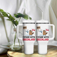 I Stand With Greenland Tumbler With Handle Anti Authoritarian Political Gag Gift