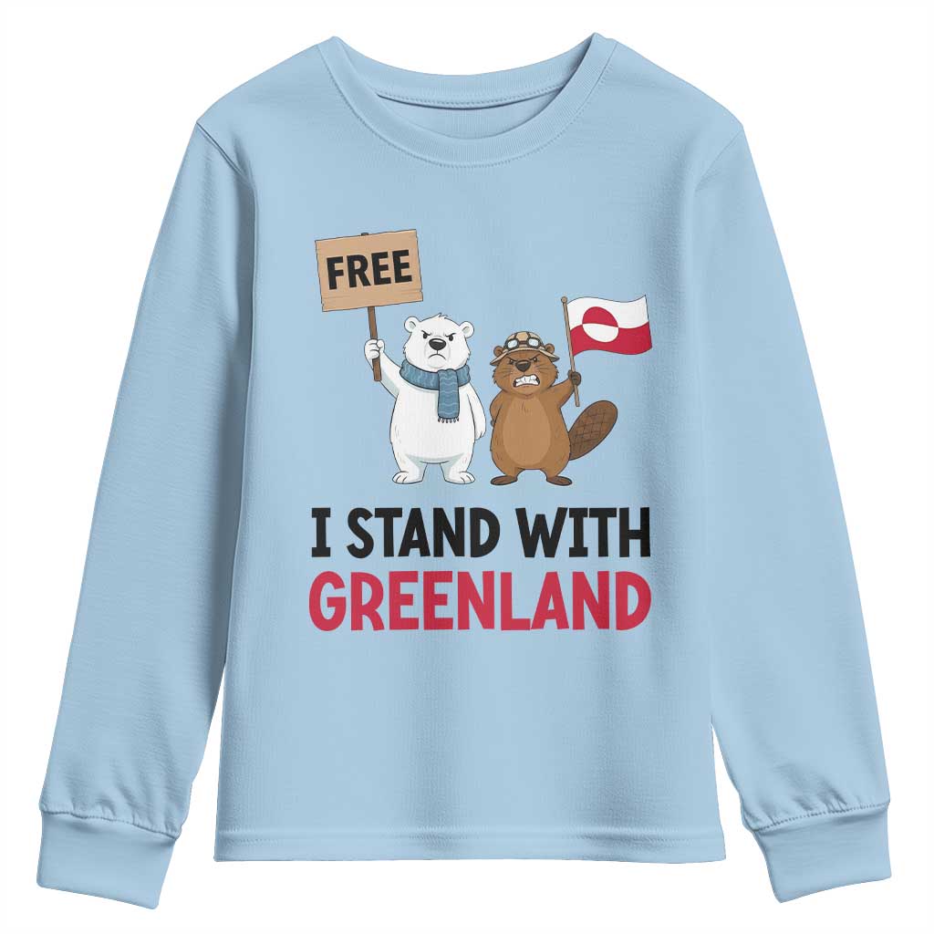 I Stand With Greenland Youth Sweatshirt Anti Authoritarian Political Gag Gift
