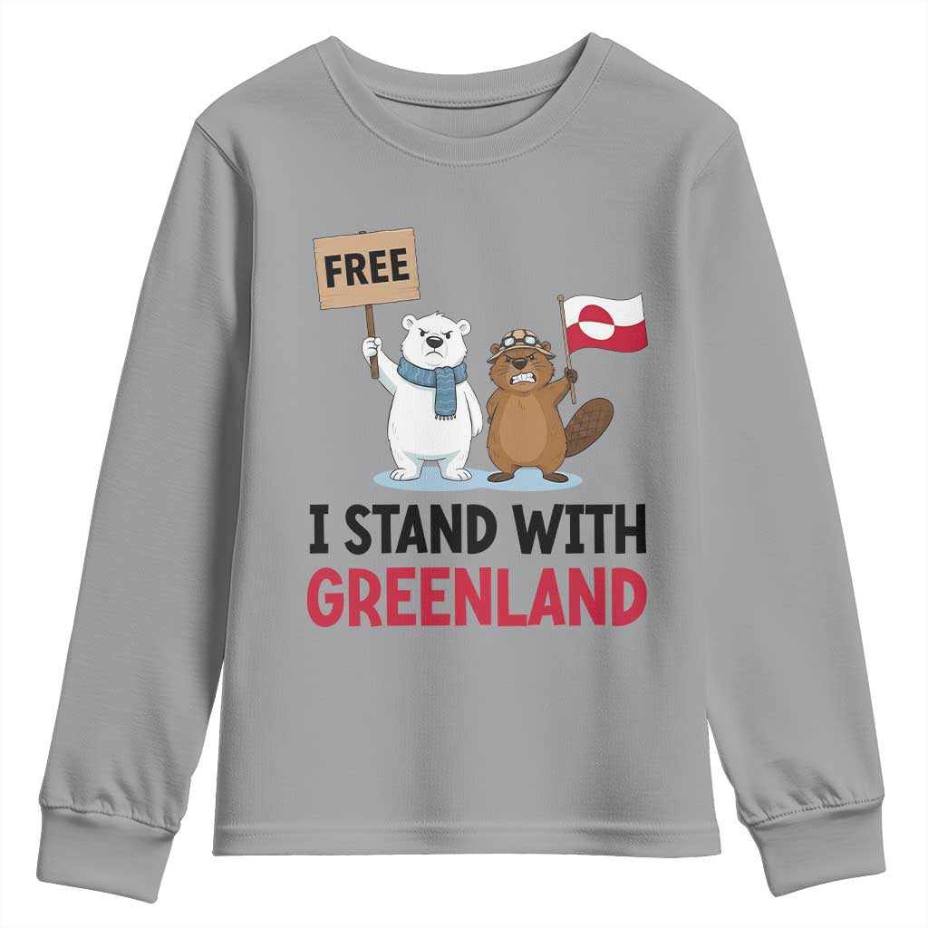 I Stand With Greenland Youth Sweatshirt Anti Authoritarian Political Gag Gift