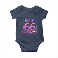 Route Highway 66 Americana Adventure Baby Onesie Cute Raccoon Driving Car