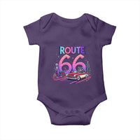 Route Highway 66 Americana Adventure Baby Onesie Cute Raccoon Driving Car